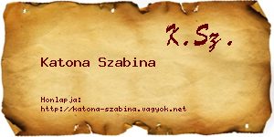 Katona Szabina névjegykártya